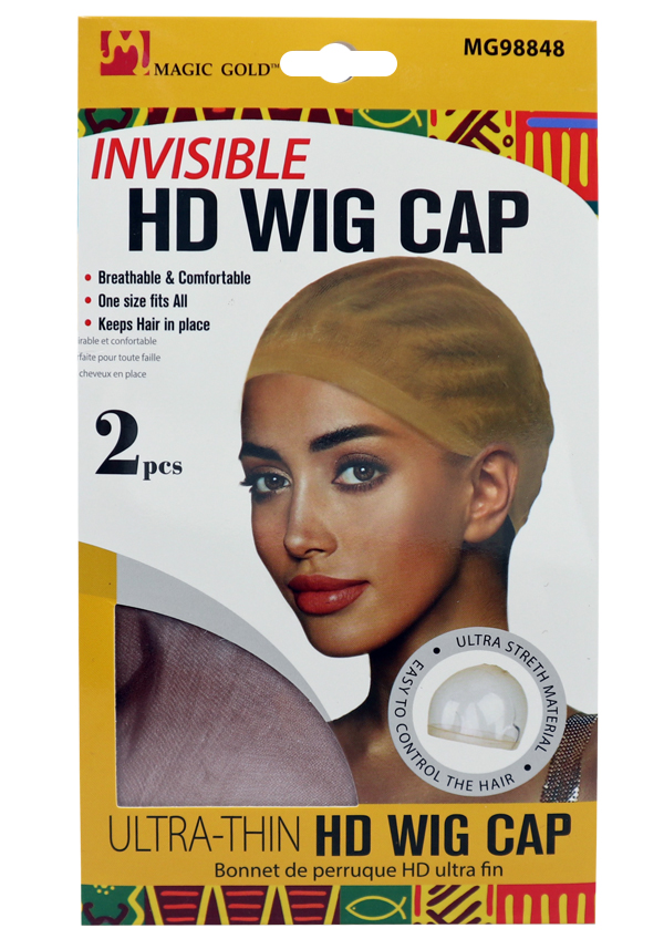 Magic Gold Invisible HD Wig Cap #MG98848 M.Brown (2 pc/pk) -dz