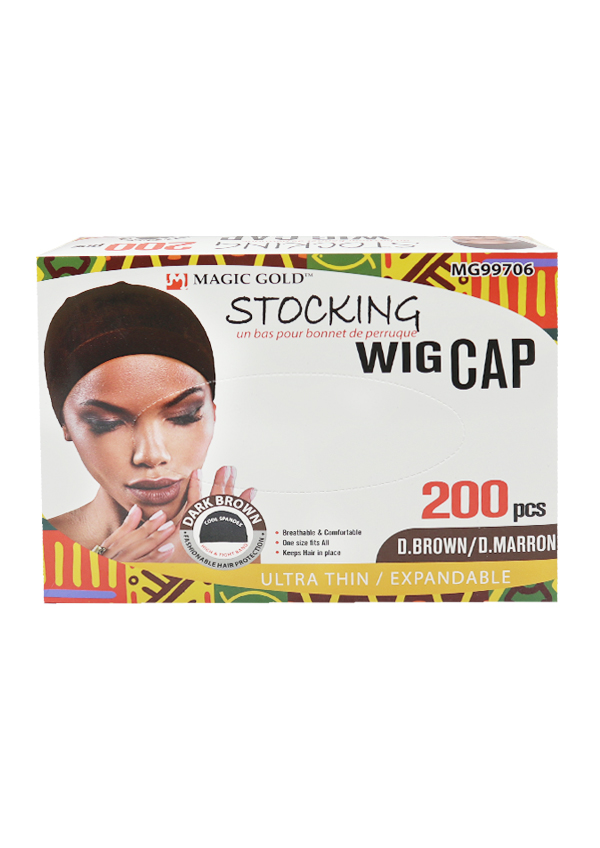 Magic Gold Stocking Wig Cap #MG99706 D.Brown (200 pc) -pc