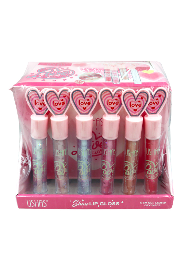 USHAS LOVE Shine Lip Gloss #LG2509 (24 pc/pk) -Display