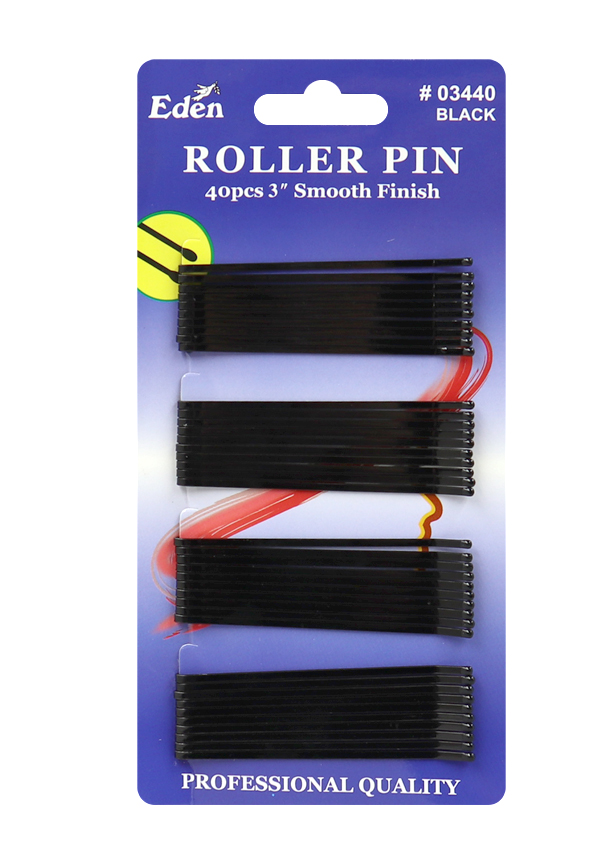 Eden Roller Pin 40 pcs 3" #03440 Black -dz