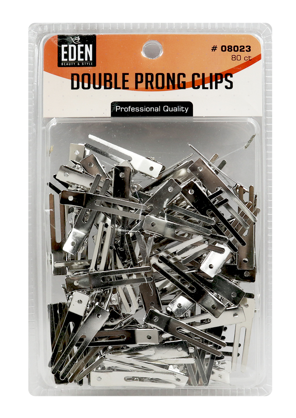 Eden Double Prong Clips #08023 (80 pc/pk) -pk