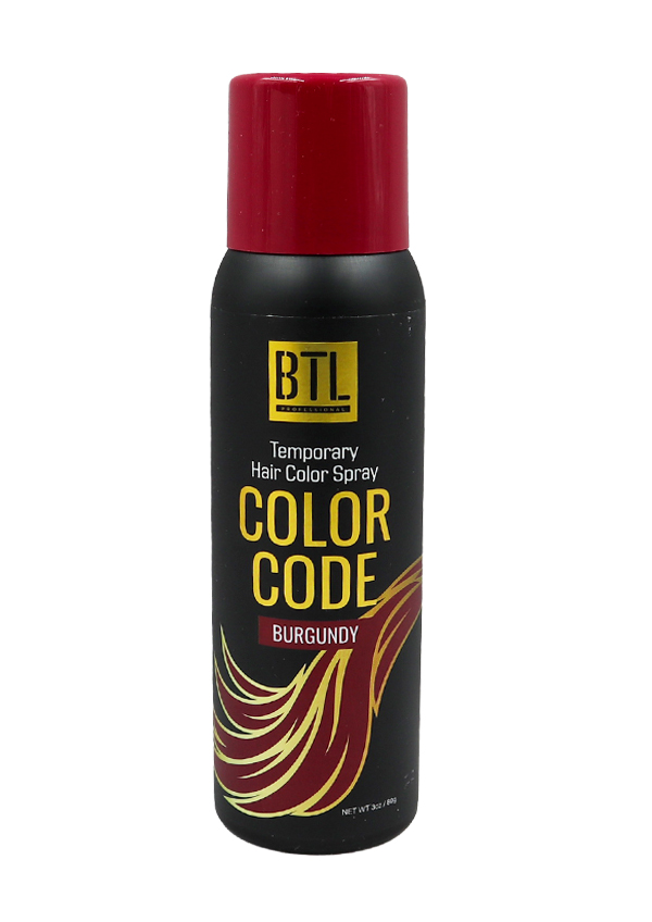 BTL Color Code Temporay Hair Color Spray -Burgundy (3 oz) #17