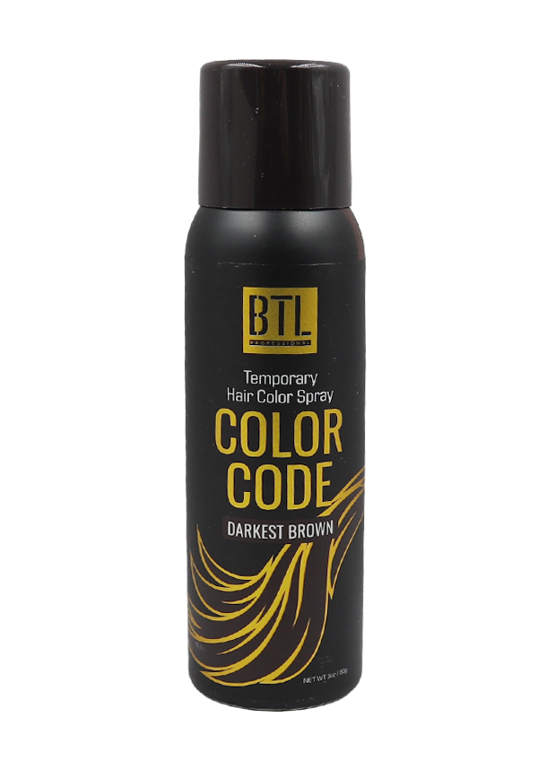 BTL Color Code Temporay Hair Color Spray #Darkest Brown (3 oz) #17