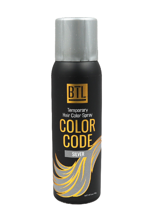 BTL Color Code Temporay Hair Color Spray #Silver (3 oz) #17