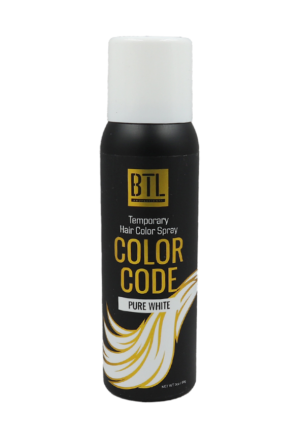 BTL Color Code Temporay Hair Color Spray #Pure White (3 oz) #17