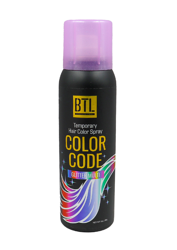 BTL Color Code Temporay Hair Color Spray -Glitter Multi (3 oz) #17