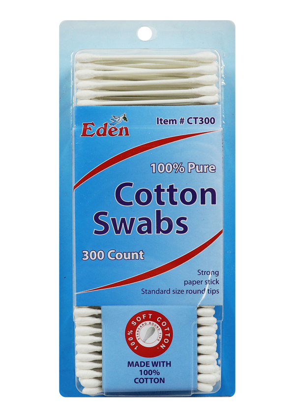 Eden Cotton Swabs (300 Count) #CT300 -pc