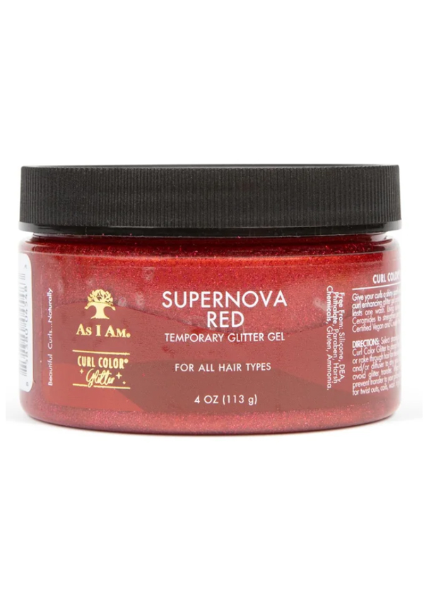 As I Am Curl Color Glitter Gel -Supernova Red (4 oz) #71