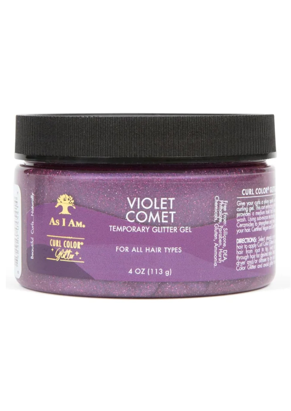As I Am Curl Color Glitter Gel -Violet Comet (4 oz) #73