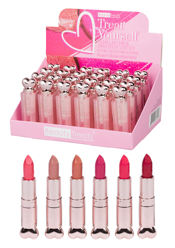 Beauty Treats Long Lasting & High Shine Lipstic (24 pc/ds) #128