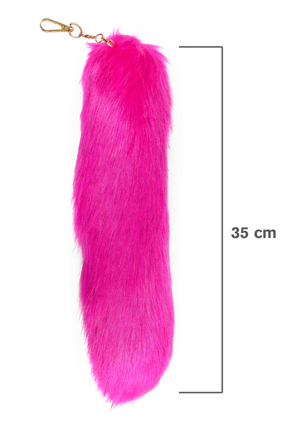 Fox Tail Key Chain - Hot Pink #KCFT005 (6 pc/1 pk) -pk