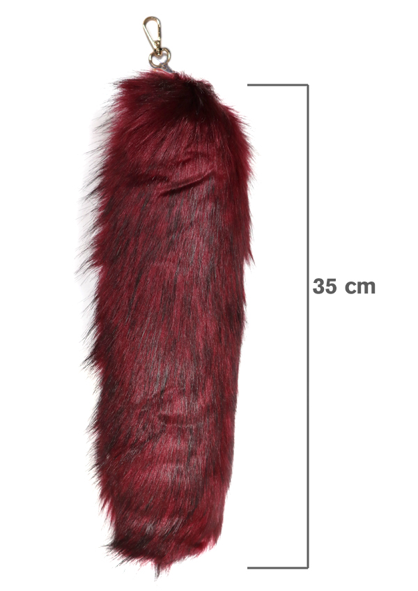 Fox Tail Key Chain - Burgundy #KCFT007 (6 pc/1 pk) -pk