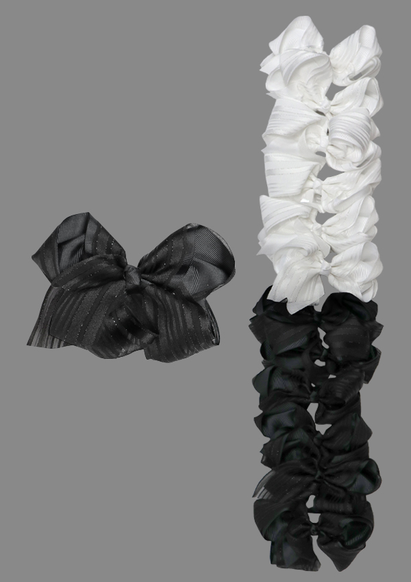 Eden Bow Hair Accessory - Black & White #65946BW -dz