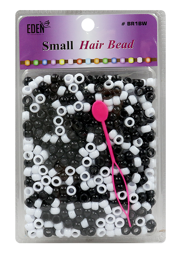 Eden XLG Blister Small Round Bead -Black&White #BR1BW -pk
