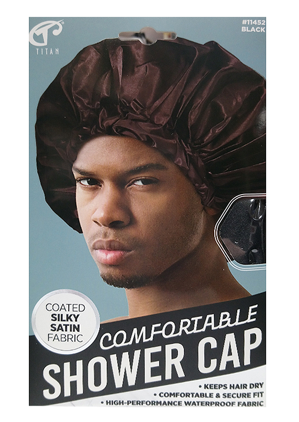 Titan Comfortable Shower Cap #11452 Black (6 pc/pk) -cs
