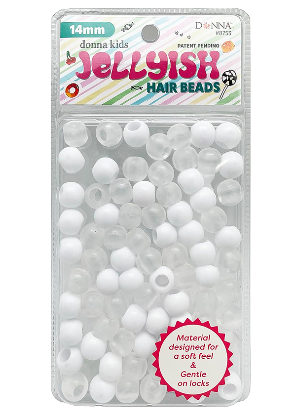 Donna Kids 14mm Jellyish Beads #8753GP Clear/White -pc