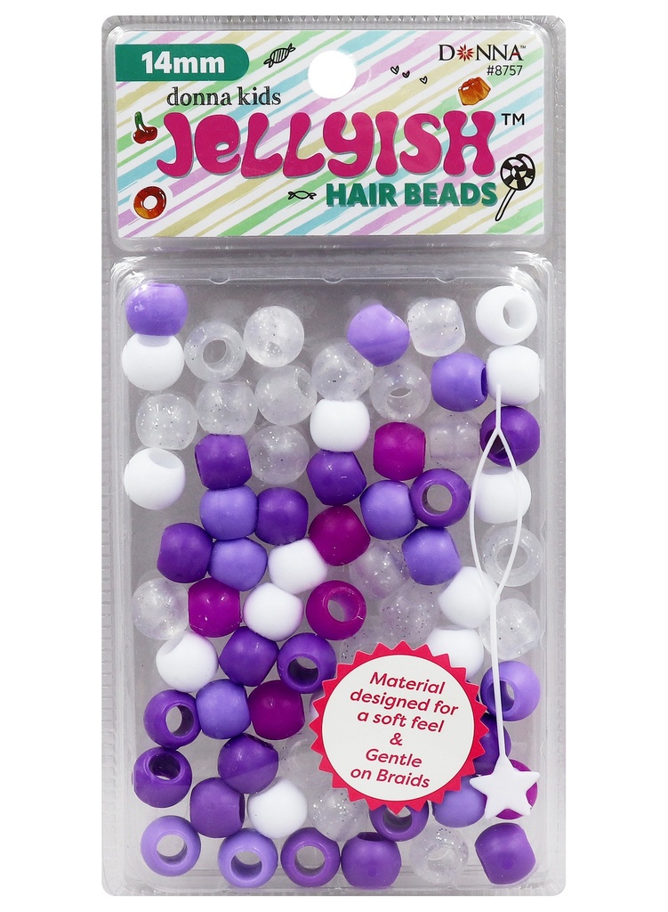 Donna Kids 14mm Jellyish Beads #8757GP Purple Mix -pc
