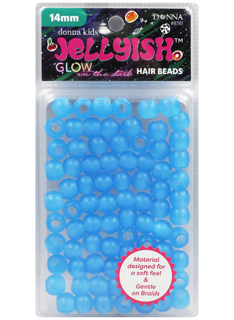 Donna Kids 14mm Jellyish Beads GLOW #8761GP Clear Blue -pc