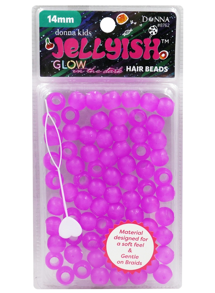 Donna Kids 14mm Jellyish Beads GLOW #8762GP Clear Purple -pc