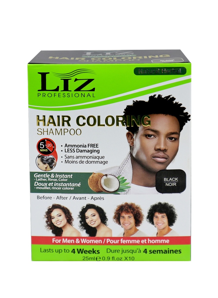 Liz Hair Coloring Shampoo-Black (25ml x 10) #51