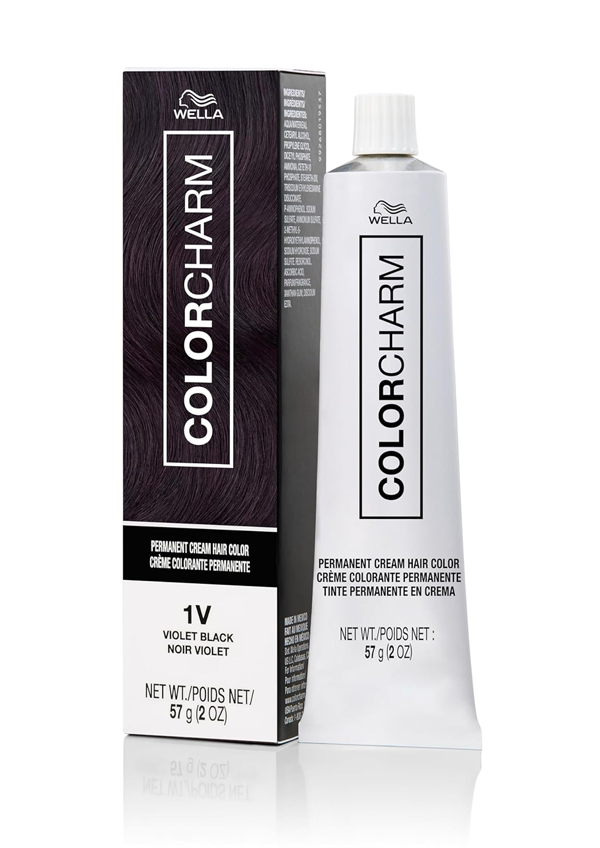 Wella Color Charm Crème Hair Color#1V  (Violet Black)  - pc