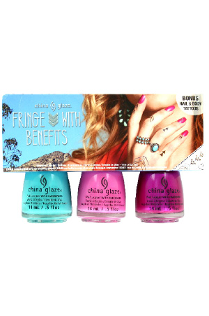 China Glaze Fringe With Benefits -3pc w/Tattoo Sticker#82656