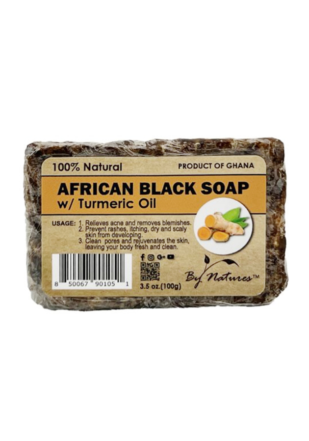 By Natures African Black Soap -Turmeric Oil (3.5 oz/100 g) #136