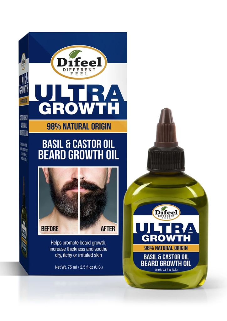 Difeel Basil & Castor Oil Ultra Growth Beard Oil (2.5 oz) #259
