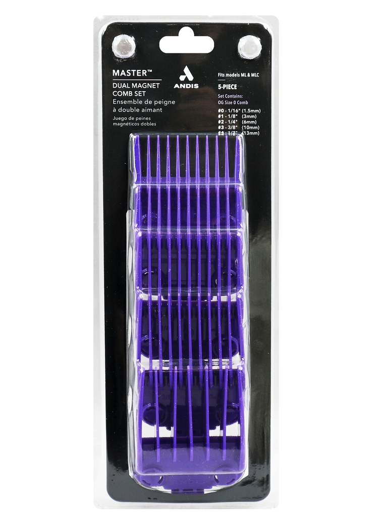 Andis Dual Magnet Comb Set 5pc #560997