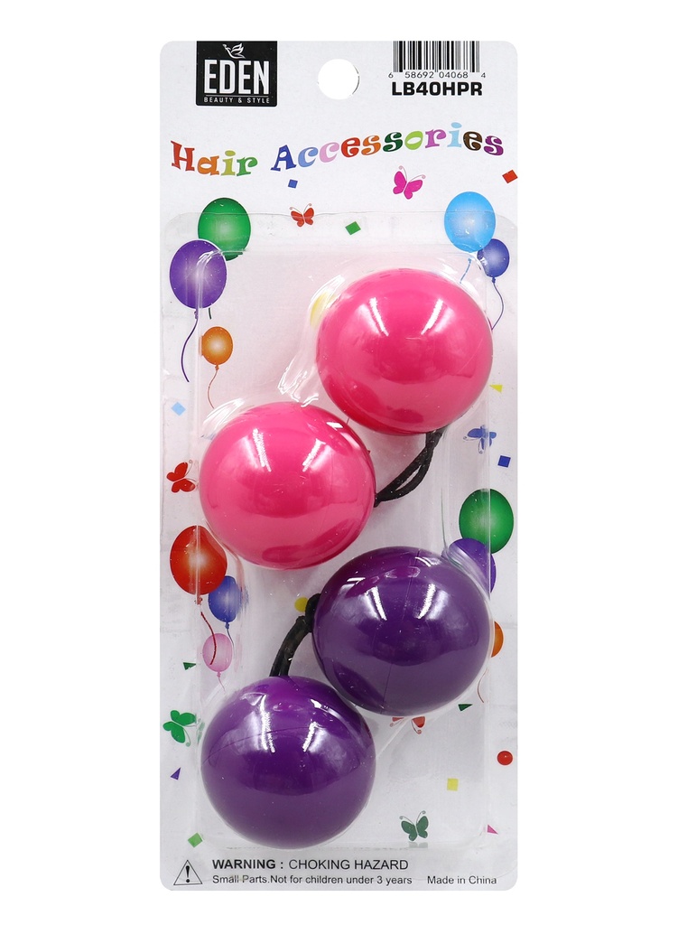 Eden 40mm Hair Ball -Hot Pink/Purple #LB40HPR -pk