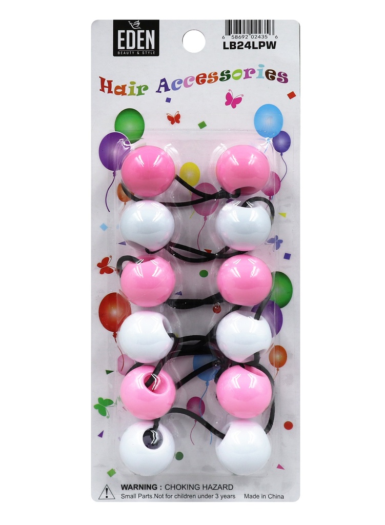 Eden 24mm Hair Ball -Light Pink/White #LB24LPW -pk