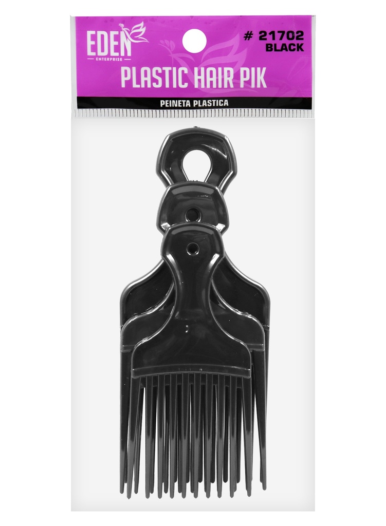 Eden Plastic Hair Pik (3 pcs) #21702 Black -dz