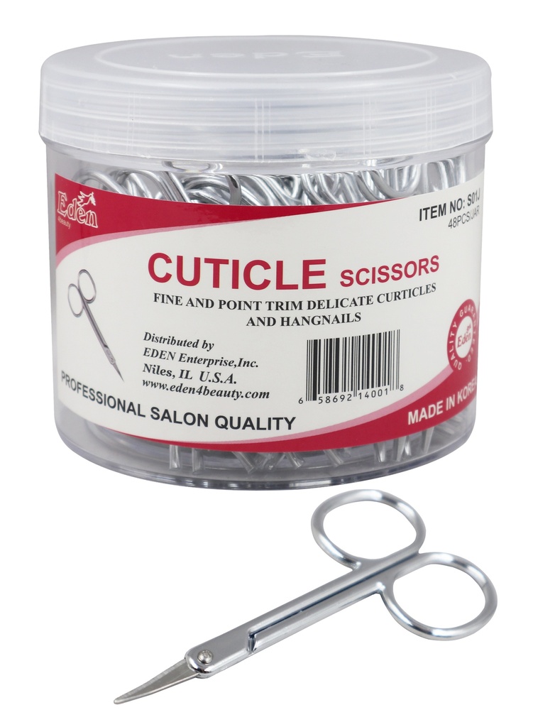 Eden Cuticle Scissors #S01J (48pc/Jar) -Jar