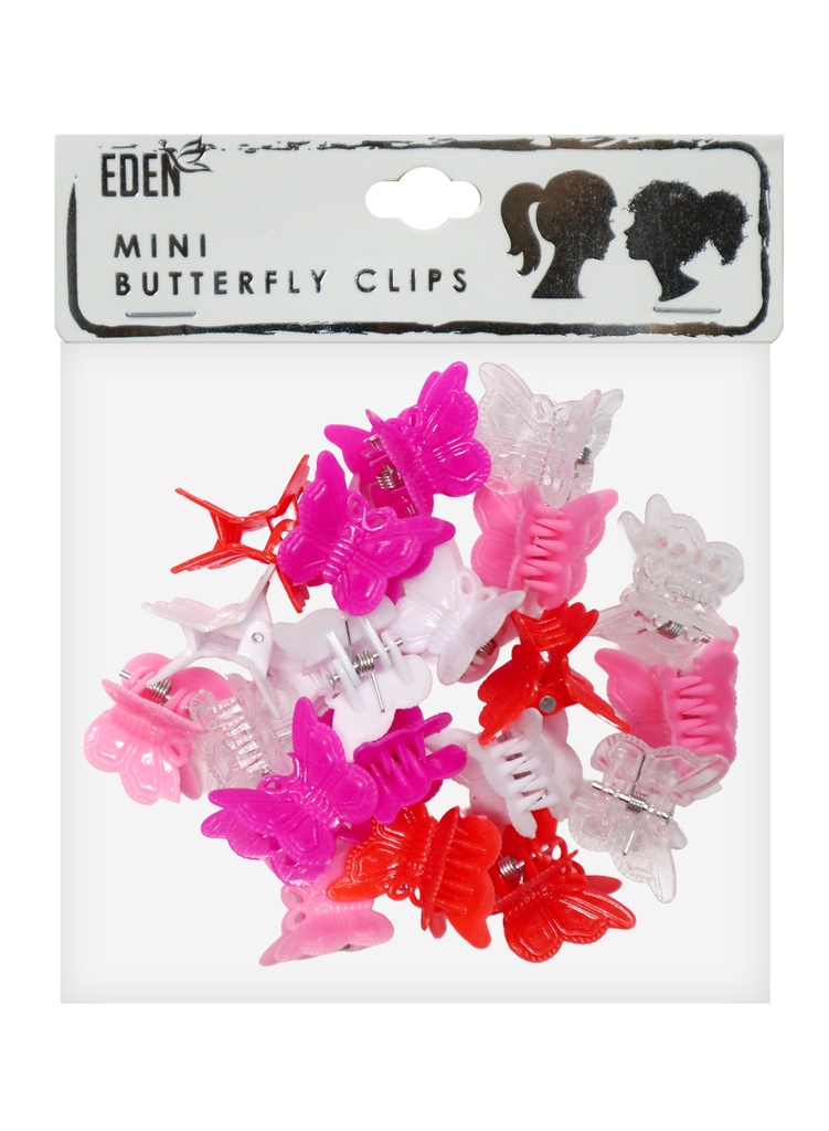 Eden Mini Buterfly Clips #68107 Pink Mix -dz