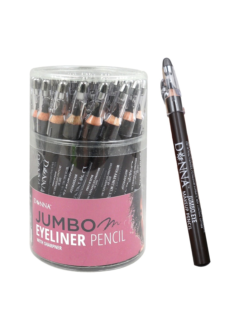 Donna Jumbo Eyeliner Pencil with Sharpner #30054 DK Brown (36 pcs/Jar) -Jar