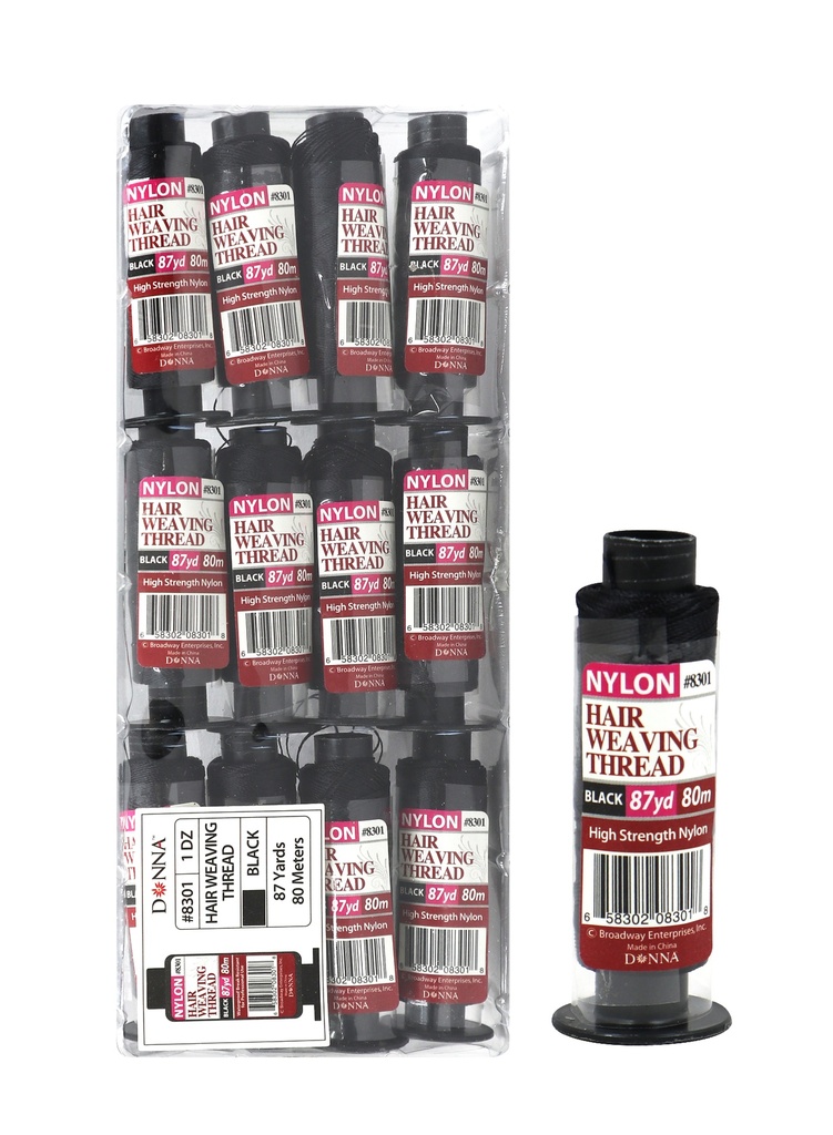 Donna [Nylon] Hair Weaving Thread (80M) #8301 Black -dz