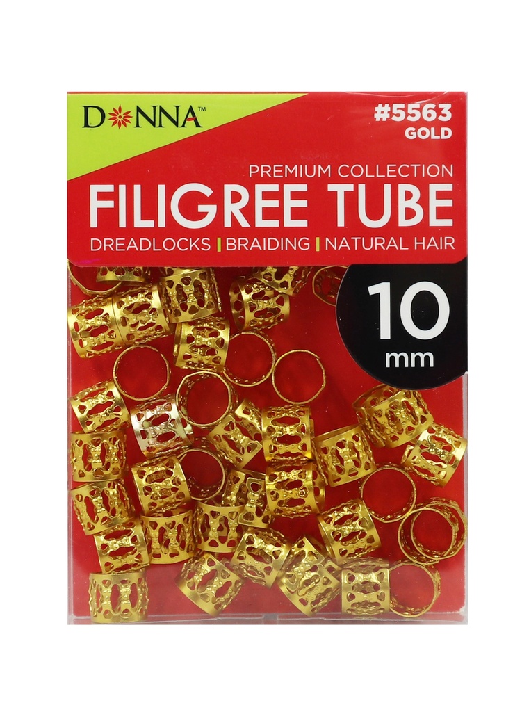 Donna Filigree Tube (10mm) #5563 Gold - dz