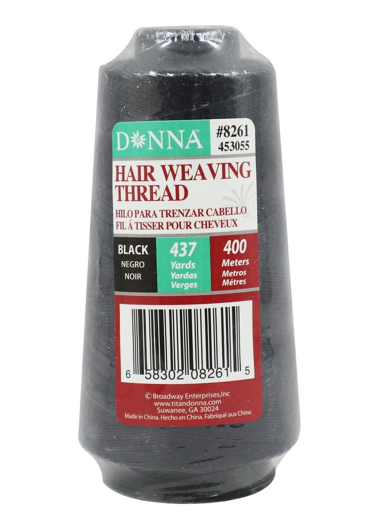 Donna Hair Weaving Thread (400m) #8261 Black -pc