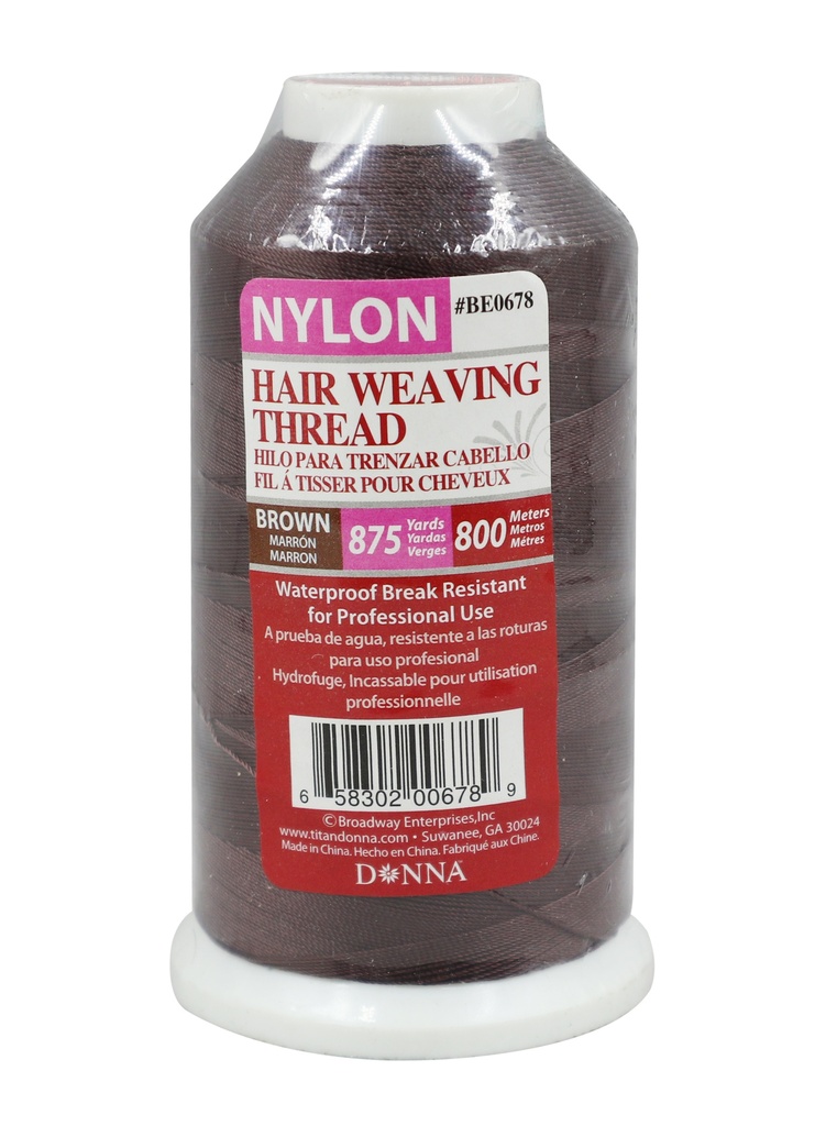 Donna Lylon Hair weaving Thread (800m) #BE0678 Brown -pc
