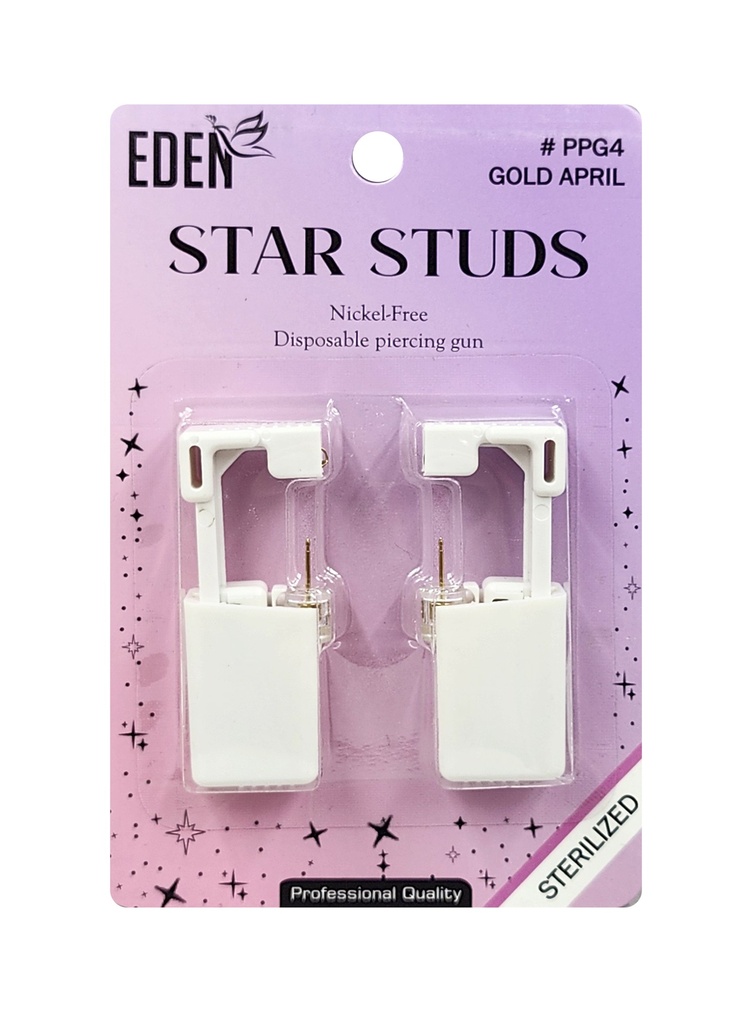 Eden Star Studs Self Ear Piercing Gun Set #PPG4 Gold April -pc