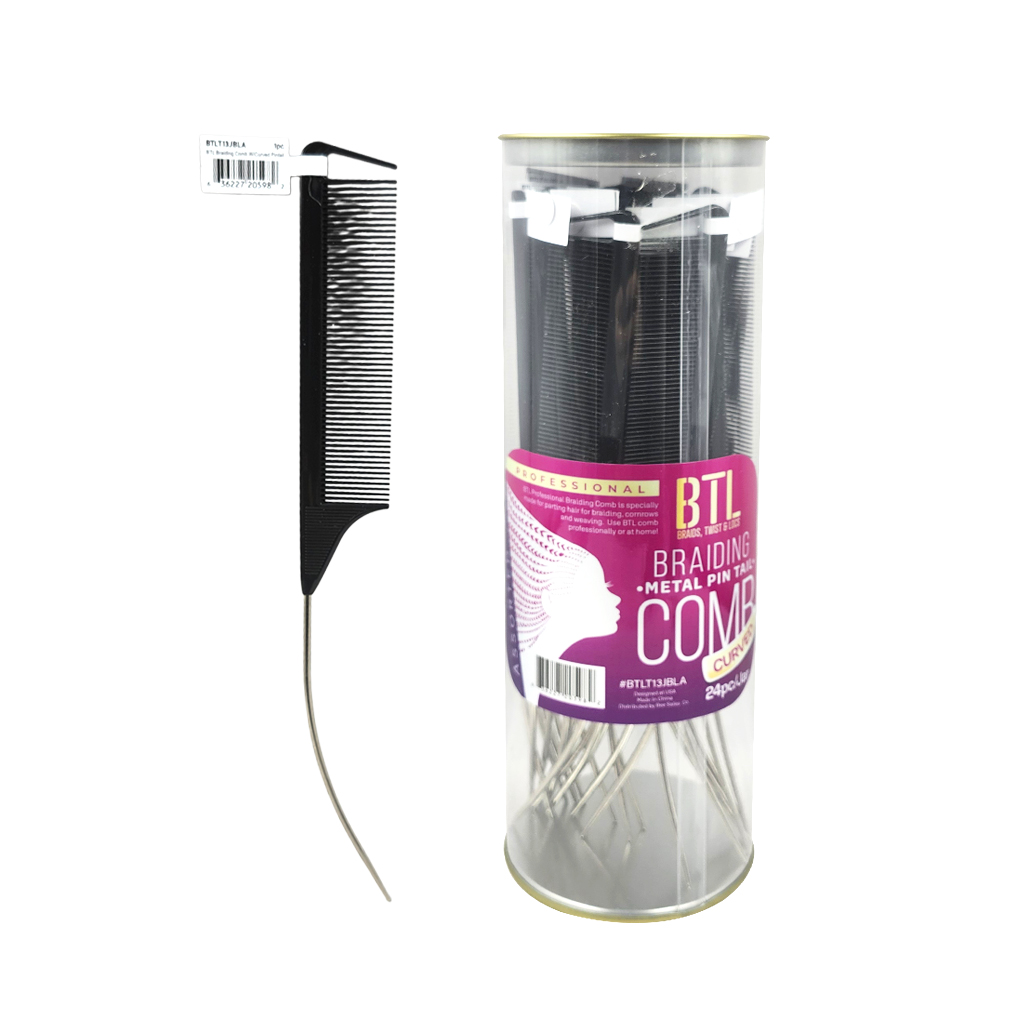 BTL Braiding Metal Pin Tail Comb (24 pcs) -Jar