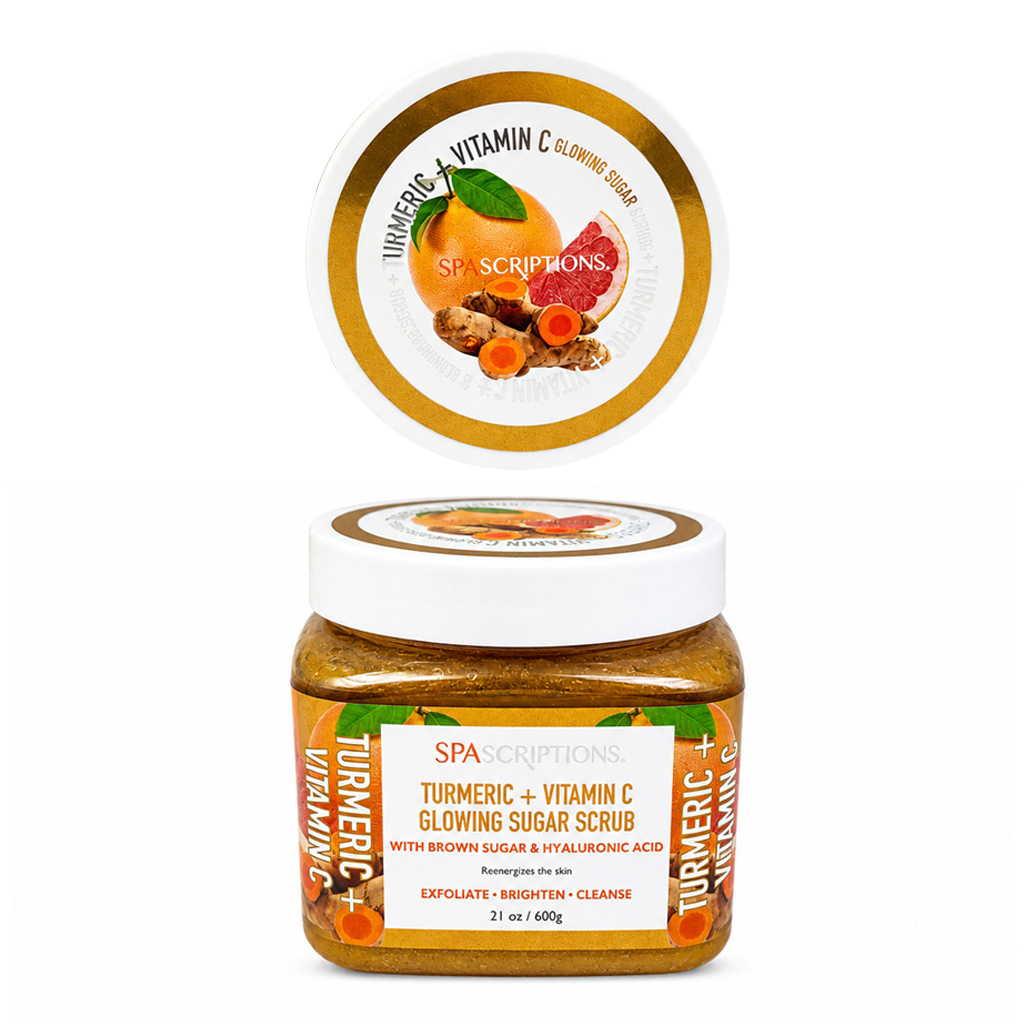 SPAScriptions Turmeric+Vitamin C Glowing Sugar Scrub (21 oz) #08562