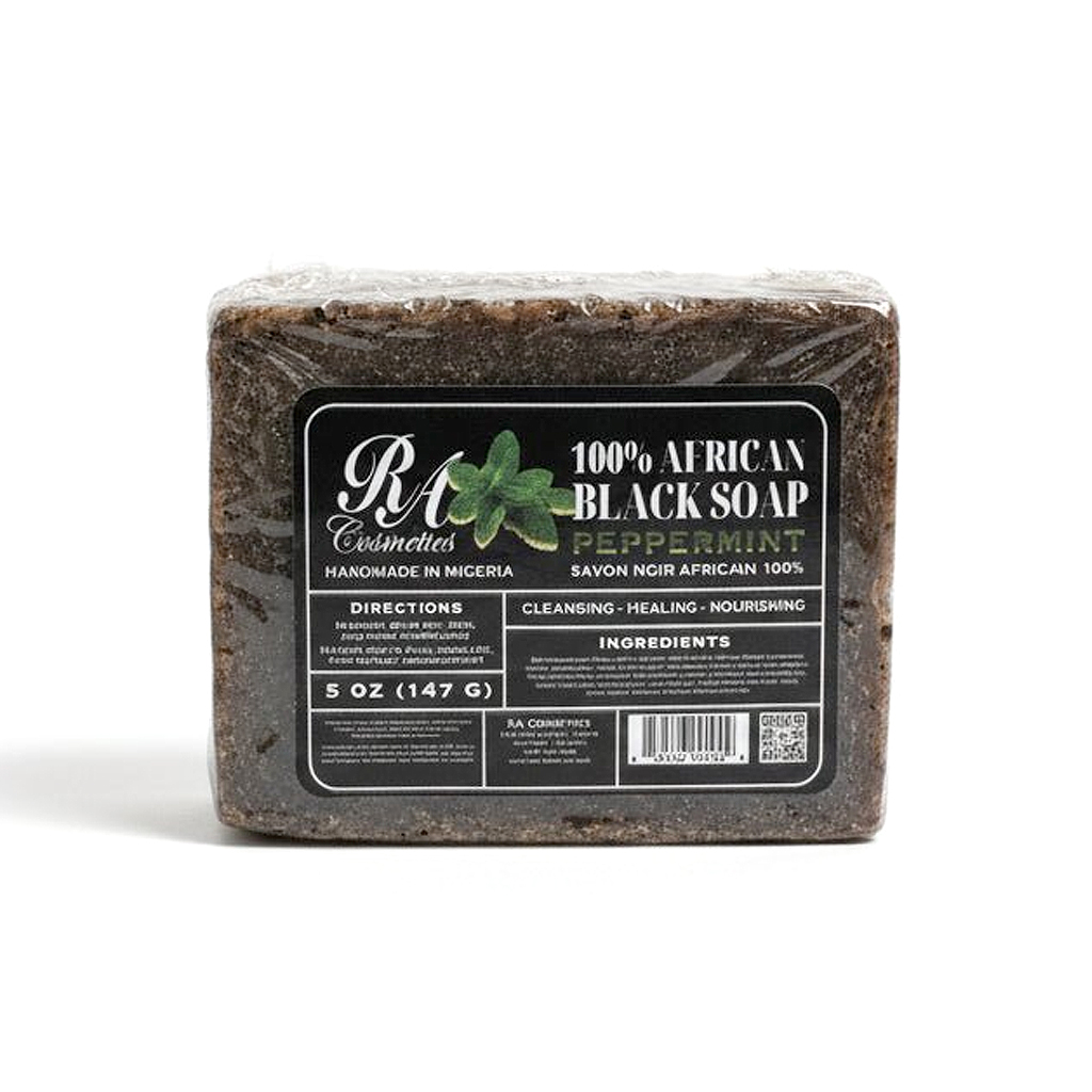 RA Cosmetics 100% Black Soap w/Peppermint (5 oz) #46