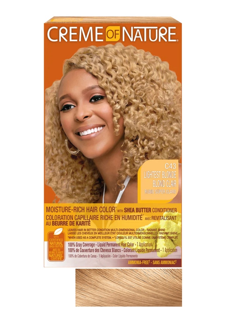 Creme of Nature Moisture -Rich Hair Color w/Shea Butter Conditioner #C43 Lightest Blonde #82