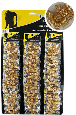 #CX6104 Gold Hair & Nail Ring Bead (L) [36/pk] - pk