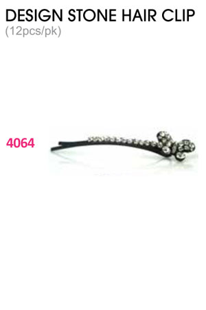 Design Stone Hair Clip : (12pcs /pk) #4064 -pk