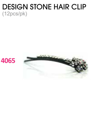 Design Stone Hair Clip : (12pcs /pk) #4065 -pk