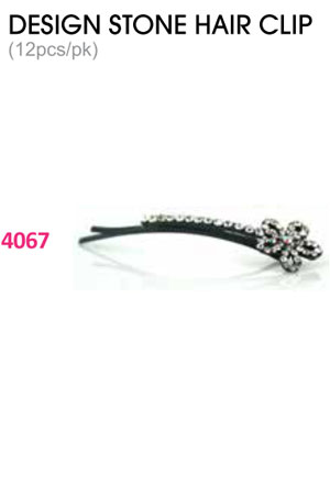 Design Stone Hair Clip : (12pcs /pk) #4067 -pk