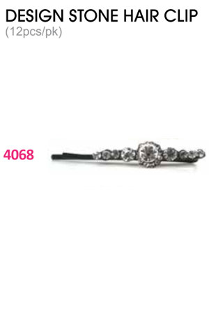 Design Stone Hair Clip : (12pcs /pk) #4068 -pk