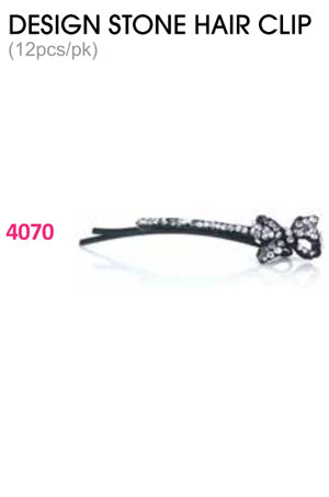 Design Stone Hair Clip : (12pcs /pk) #4070 -pk